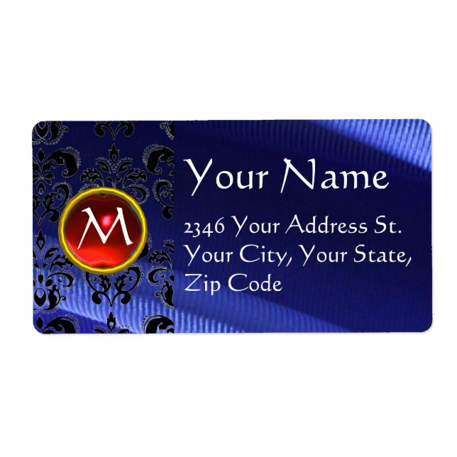 SILK DAMASK GEM red electric blue (Front)
