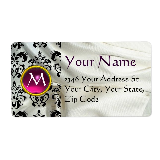 SILK DAMASK GEM red white (Front)