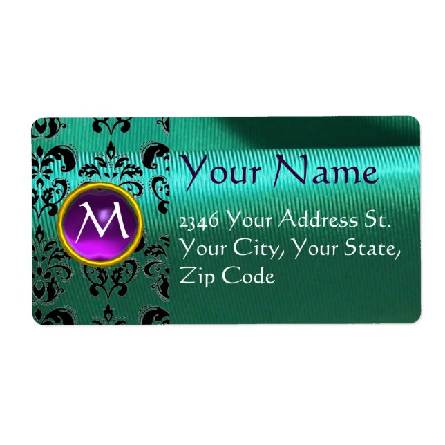 SILK DAMASK GEM violet vert bleu (Devant)