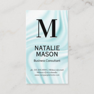 Silk Drapery   Monogram Business Card