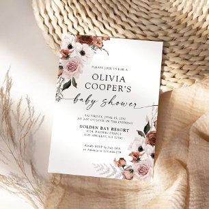 Silk Floral Baby Shower Invitation