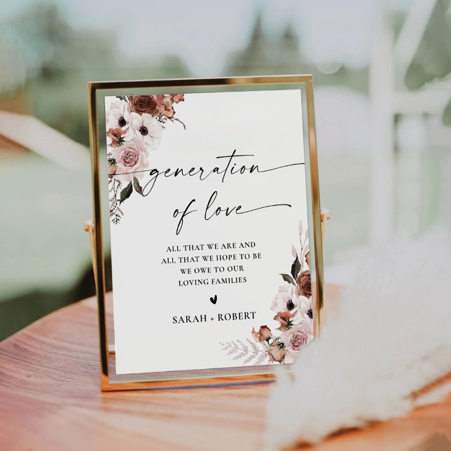 Silk Floral Bridal Shower Generation of Liove Sign (Creator Uploaded)