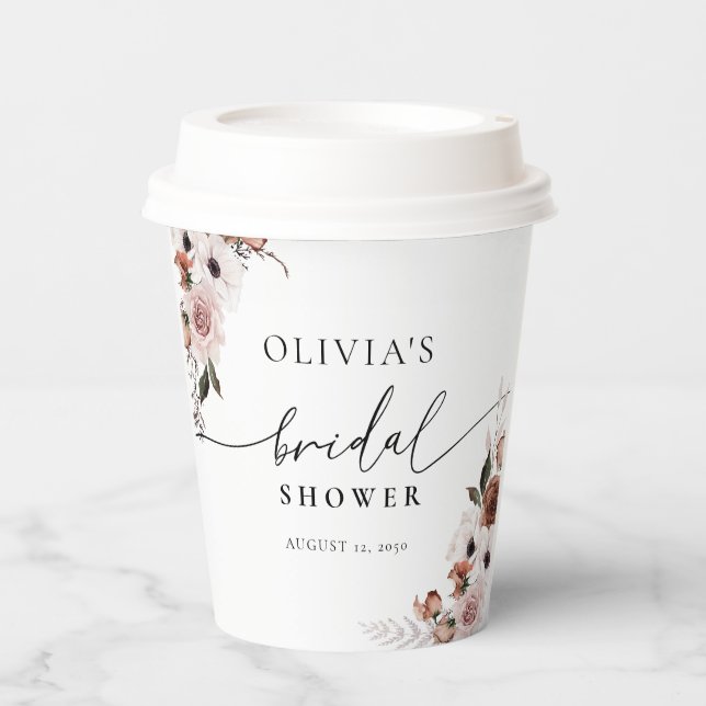 Silk Floral Bridal Shower Paper Cup (Front)