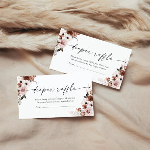 Silk Floral Diaper Raffle Enclosure Card