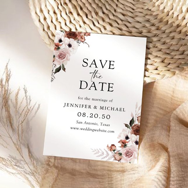 Silk Floral Save The Date Card (Creator Uploaded)