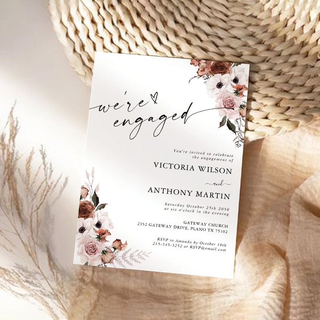 Silk Floral We are engaged Invitation (Creator Uploaded)