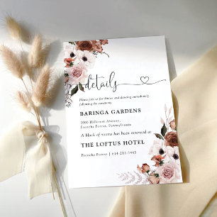 Silk Floral Wedding Ceremony Enclosure Card