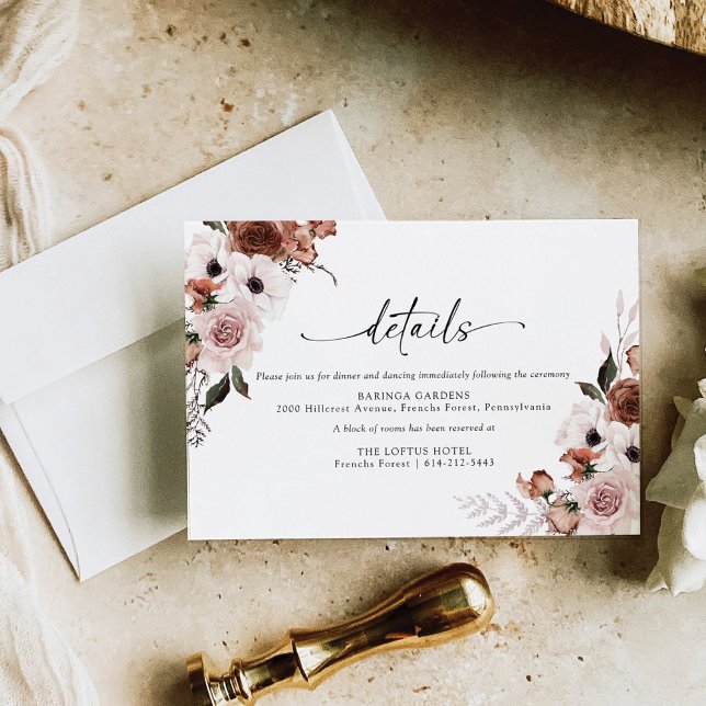 Silk Floral  Wedding Ceremony Enclosure Card (Creator Uploaded)