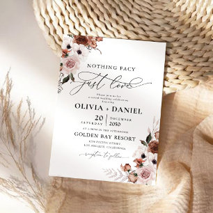 Silk Floral Wedding Ceremony Invitation