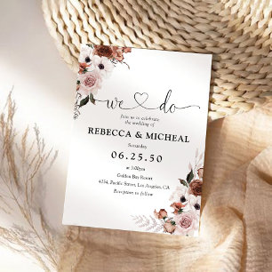 Silk Floral Wedding Ceremony Invitation