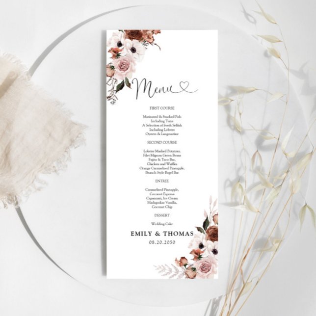 Silk Floral Wedding Ceremony Menu (Creator Uploaded)