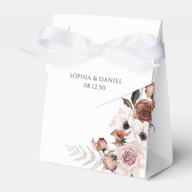 Silk Floral Wedding Favour Box (Front Side)