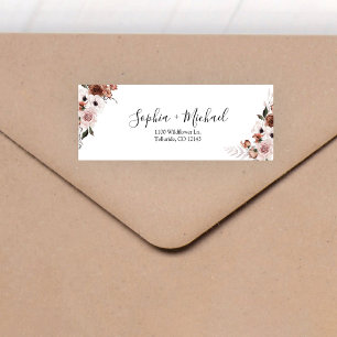 Silk Floral Wedding Return Address Label