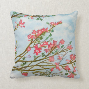 Silk floss tree flowers throw pillow