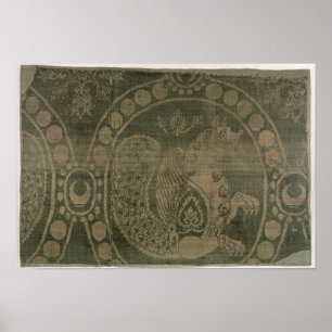 Silk fragment showing the 'Senmurv' Poster