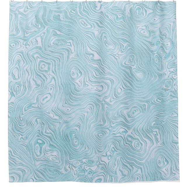 Silk Moire Pattern in Bright Aqua (Front)