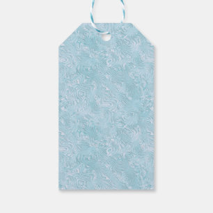 Silk Moire Small Pattern in Bright Aqua Gift Tags