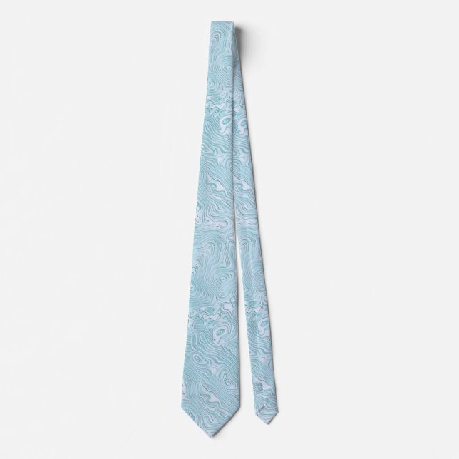 Silk Moire Small Pattern in Bright Aqua Tie (Front)