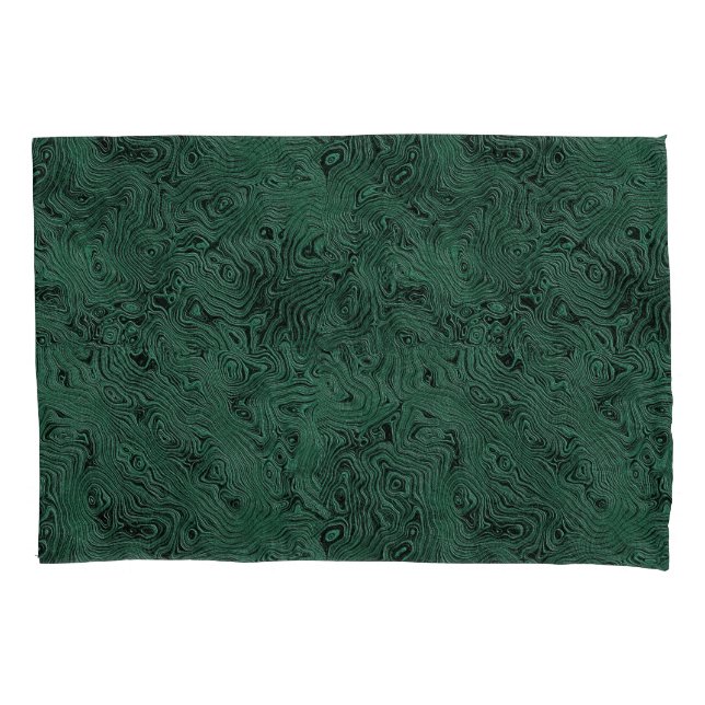Silk Moire Small Pattern in Forest Green Pillowcase (Front)