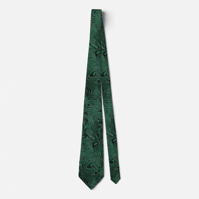 Silk Moire Small Pattern in Forest Green Tie (Front)