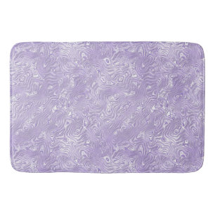 Silk Moire Small Pattern in Lilac Lavender Bath Mat