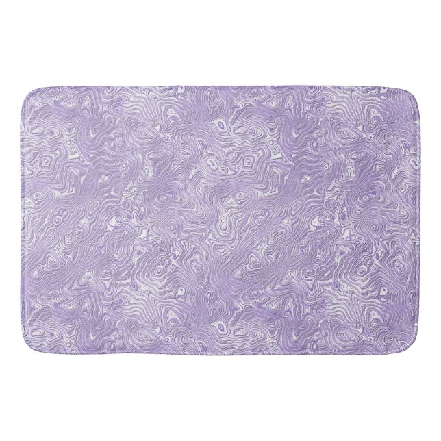 Silk Moire Small Pattern in Lilac Lavender Bath Mat (Front)