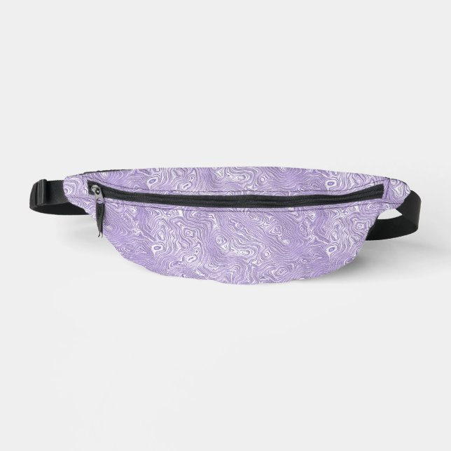 Silk Moire Small Pattern in Lilac Lavender Fanny Pack (Front)