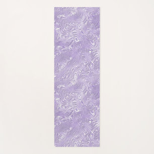 Silk Moire Small Pattern in Lilac Lavender Yoga Mat