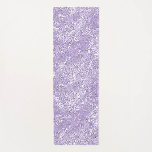 Silk Moire Small Pattern in Lilac Lavender Yoga Mat (Front)