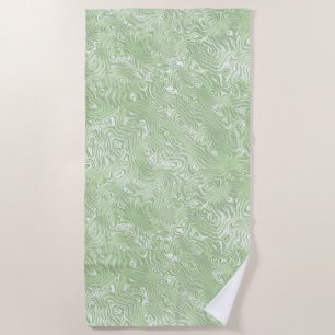 Silk Moire Small Pattern in Lime Green Beach Towel