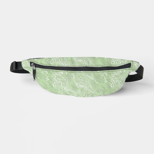 Silk Moire Small Pattern in Lime Green Fanny Pack (Front)