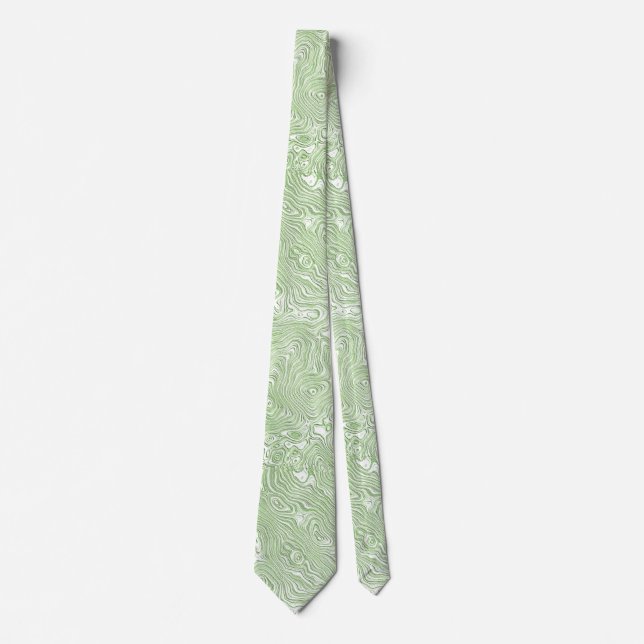 Silk Moire Small Pattern in Lime Green Tie (Front)