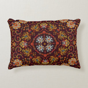 Silk neck scarf, eastern pattern accent pillow