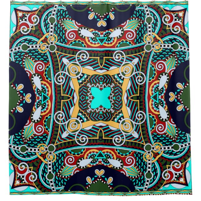 silk neck scarf or kerchief square pattern design  (Front)