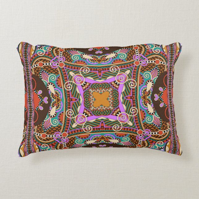 silk neck scarf or kerchief square pattern design  accent pillow (Front)