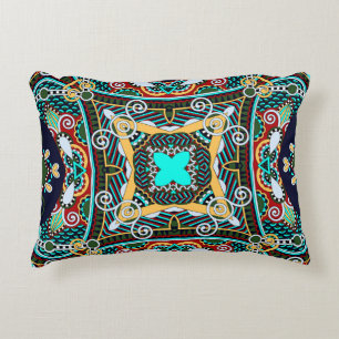 silk neck scarf or kerchief square pattern design  accent pillow