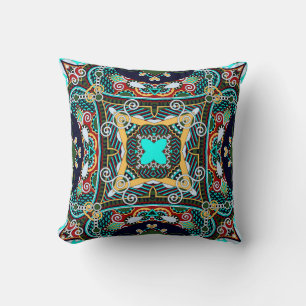 silk neck scarf or kerchief square pattern design  throw pillow