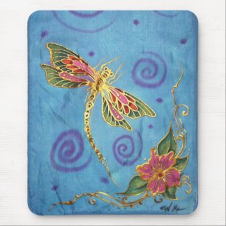 Silk Painted Dragonfly Mousepad