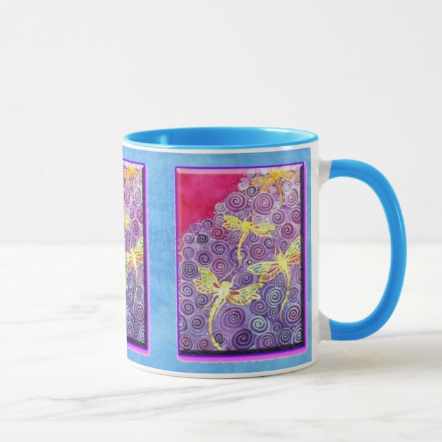 Silk Painted Dragonfly Mug (Right)