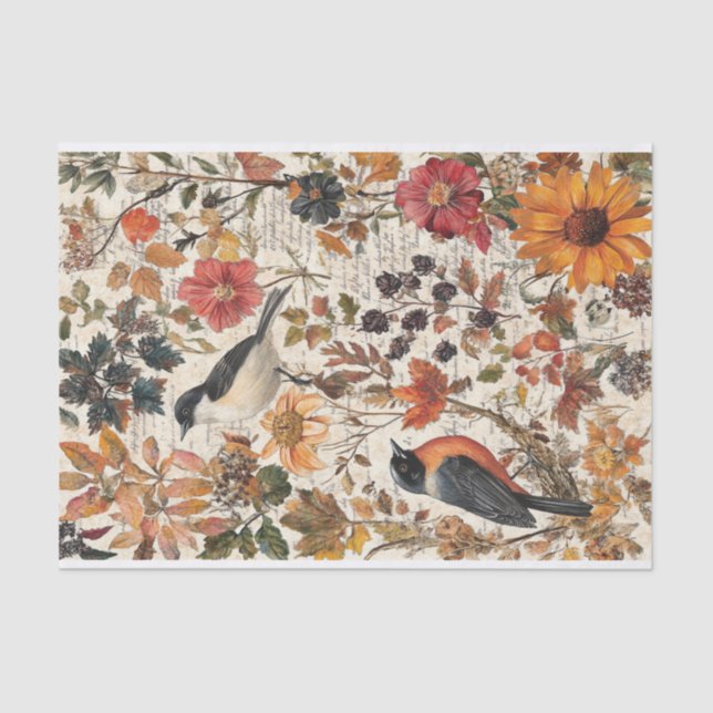 Silk paper Decoupage Autumn Wildflowers Var02 (Front)