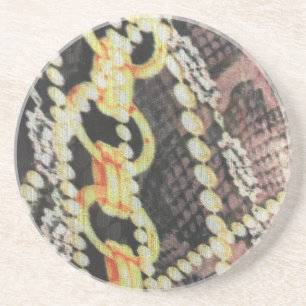 Silk, Pearls and Chains Print Coaster