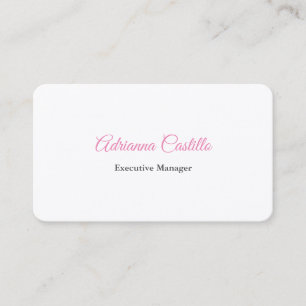 Silk Plain Simple Black White Minimal Handwritten Business Card