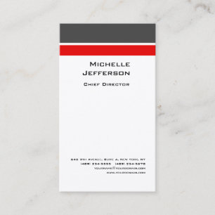 Silk Professional Modern Grey Red White Business Card