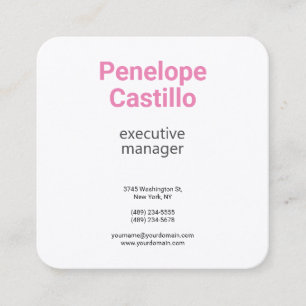 Silk Professional Modern Simple Plain Feminine Square Business Card