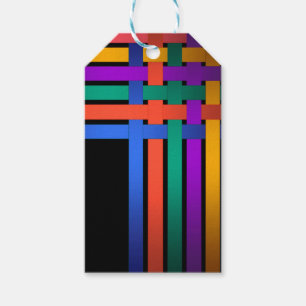Silk ribbons lines black background pattern bright gift tags