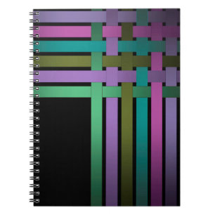 Silk ribbons lines black background pattern notebook