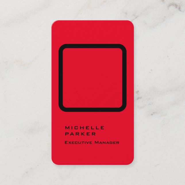 Silk vertical elegant unique modern red plain business card (Front)