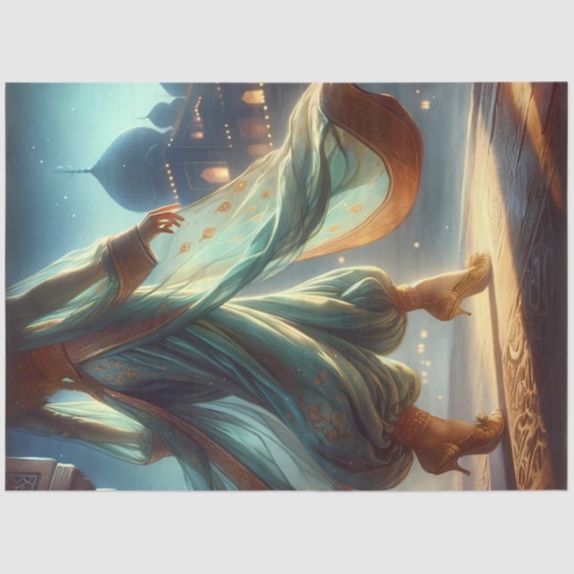 Silkborne Dancer Arabian Princess Moonlit Fantasy Tissue Paper (Front)