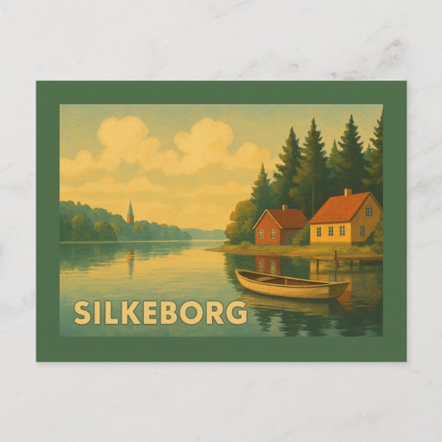 Silkeborg Denmark Lake Postcard (Front)
