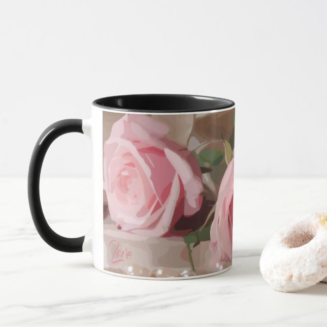 Silken Rose Mug (With Donut)